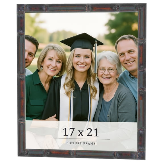 17x21 Frame Brown Bamboo with Dark Coffee/Walnut Finish | Solid Wood Picture Frame Width 0.75