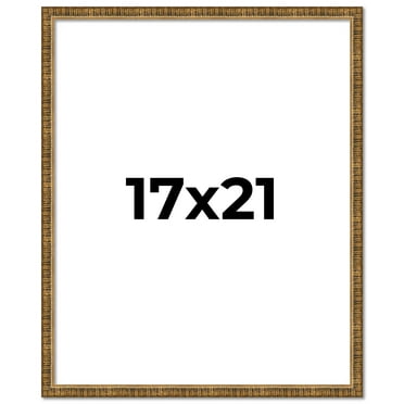 17x21 Frame Gold Kingsley Distressed Solid Wood Picture Frame Width 0.75 Inches | Interior Frame