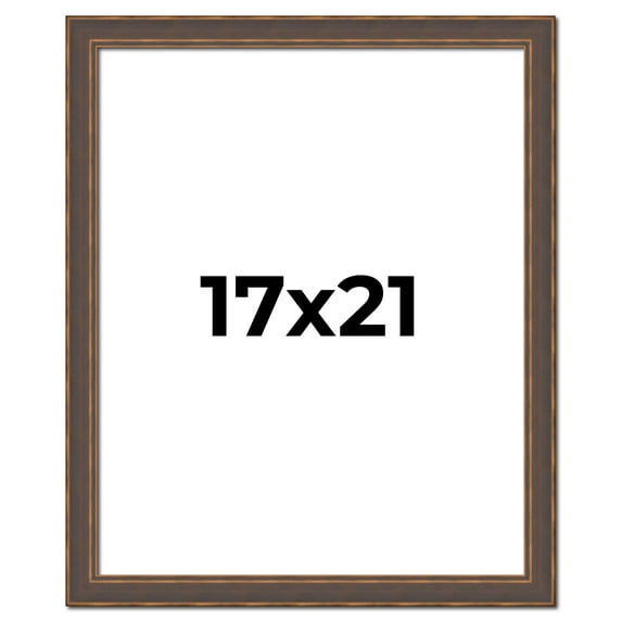 17x21 Frame Golden Caramel Solid Wood Bronze Picture Frame | 1.25 Inch Moulding Width | 0.5 Inch