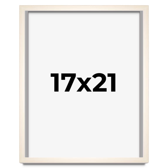 17x21 Frame White Wash Solid Wood Picture Frame | 0.8125 Inch Moulding Width | Includes UV Acrylic
