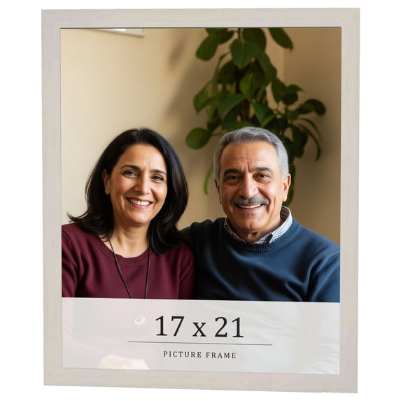 17x21 Frame White Wheat Solid Wood Picture Frame | Moulding Width 0.75 Inches | Interior Depth 0.5