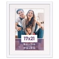 thumbnail image 1 of 17x21 Frame White With White Picture Mat For 17x21 Photo - White 19x23 Frame To Display Print or, 1 of 5