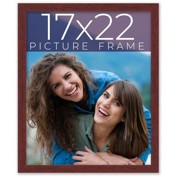 17x22 Frame Brown Solid Wood Picture Frame Width 0.75 Inches | Interior Frame Depth 0.5 Inches |