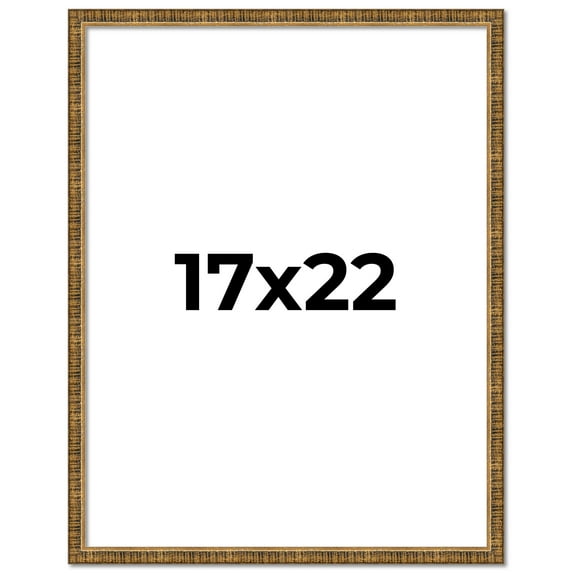 17x22 Frame Gold Kingsley Distressed Solid Wood Picture Frame Width 0.75 Inches | Interior Frame