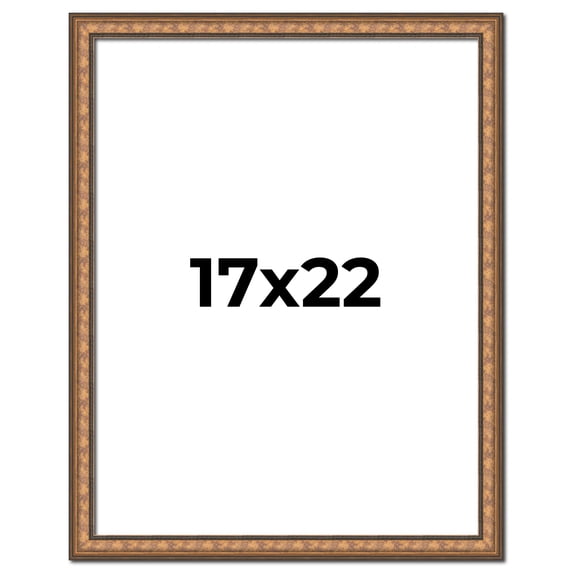 17x22 Frame Gold Real Wood Picture Frame Width 1.25 inches | Interior Frame Depth 0.5 inches |