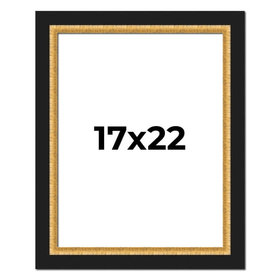 17x22 Frame Gold Real Wood Picture Frame Width 2.25 Inches | Interior Frame Depth 0.5 Inches |
