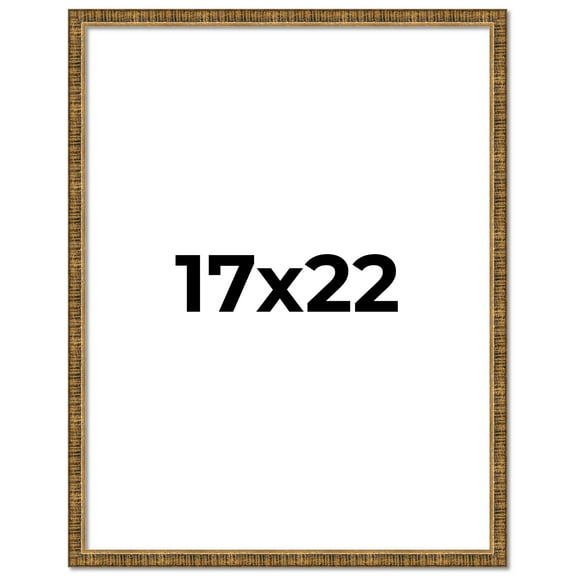 17x22 Frame Gold Solid Wood Picture Frame - Complete Modern Photo Frame Includes UV Acrylic
