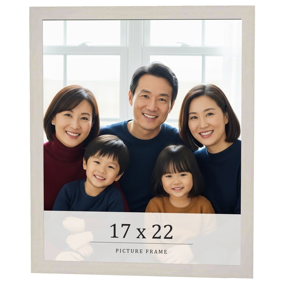 17x22 Frame White Wheat Solid Wood Picture Frame | Moulding Width 0.75 Inches | Interior Depth 0.5