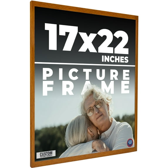 17x22 Honey Brown Real Wood Picture Frame Width 0.75 inches | Interior Frame Depth 0.5 inches |