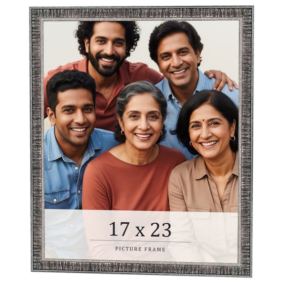 17x23 Frame Silver Grey Distressed Solid Wood Picture Frame | 0.75 Inch Moulding Width | Interior
