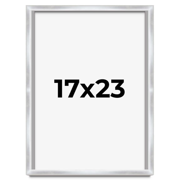 17x23 Frame Silver Whitewashed Wood Grain Solid Wood Shadow Box | 0.75 Inch Moulding Width | 0.75