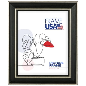 17x23 Picture Frame Silver Olympic Style 78238-101, 1.5 Inch Wood Moulding, Includes Plexiglass and Backing, Wall Display Frame for Art, Posters, or Photos Frame USA