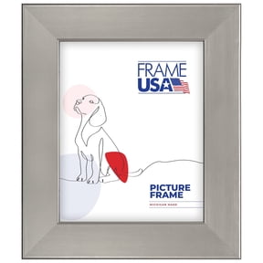 17x23 Picture Frame, Silver Stainless Style 80168-819, 2 Inch MDF Moulding, Includes Plexiglass and Backing, Wall Display Frame for Art, Posters, or Photos, Frame USA