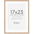 thumbnail image 1 of 17x23 Picture Frame, Solid Oak Wood Poster Frame, Photo Frame for Wall 17x23 Matted to 13x19, Tempered Real Glass, Photo Frame for Vertical or Horizontal Hanging, (Natural Oak Color, 1 Pack), 1 of 8