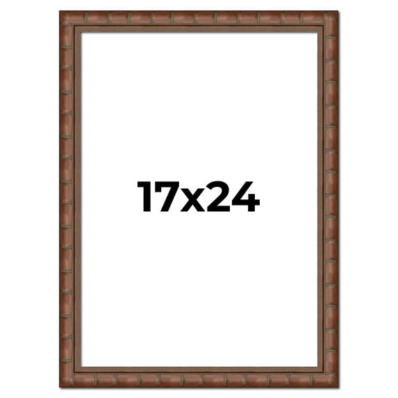 17x24 Dark Brown Bamboo Real Wood Picture Frame Width 1.5 inches | Interior Frame Depth 0.5 inches