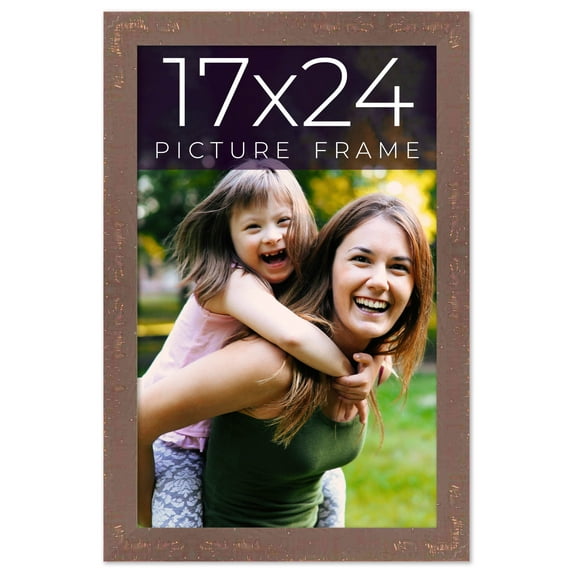 17x24 Distressed Brown Real Wood Picture Frame Width 1.25 inches | Interior Frame Depth 0.5 inches