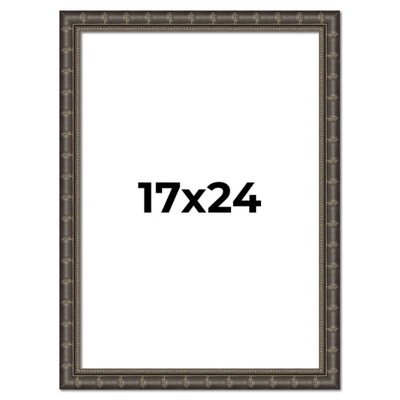 17x24 Frame Black Bamboo Solid Wood Picture Frame Width 1.5 Inches | Interior Frame Depth 0.5