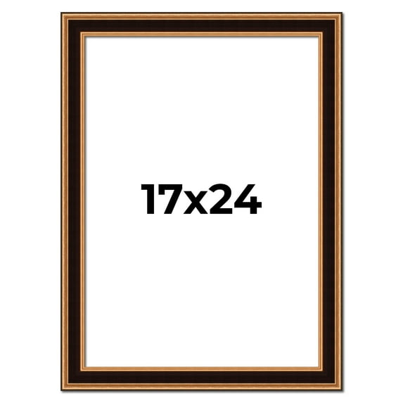 17x24 Frame Gold Brown Plein Air Vintage Solid Wood Picture Frame | 1.75 Inches Moulding Width |
