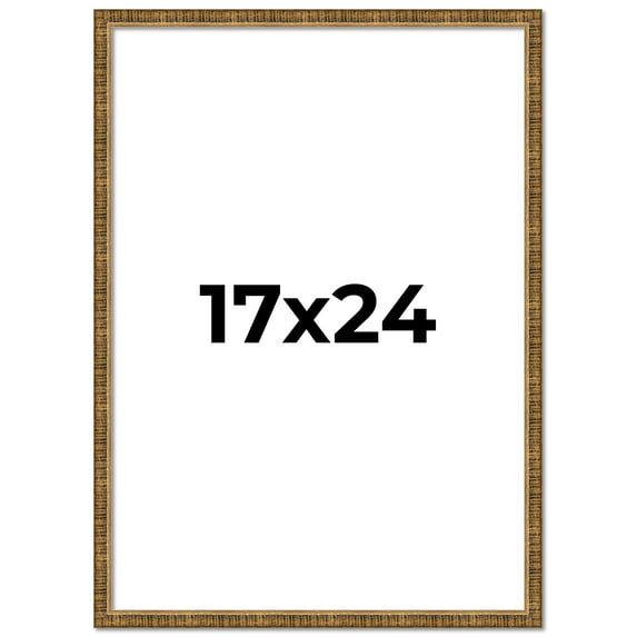 17x24 Frame Gold Kingsley Distressed Solid Wood Picture Frame Width 0.75 Inches | Interior Frame