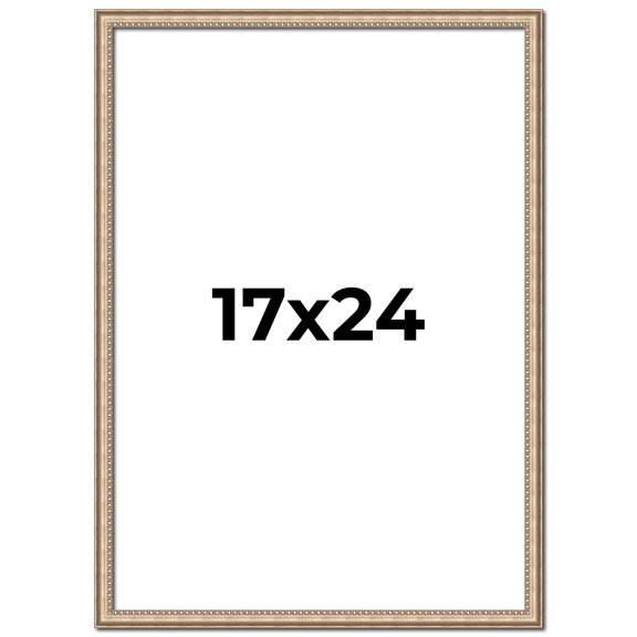 17x24 Frame Silver Real Wood Picture Frame Width 0.75 Inches | Interior Frame Depth 0.5 Inches |