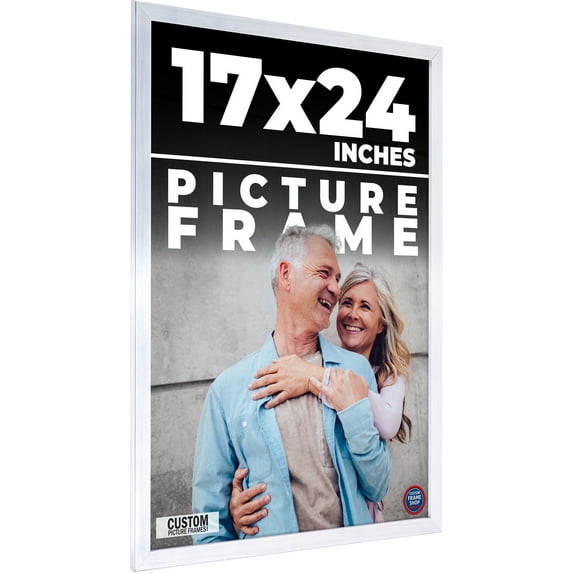 17x24 Frame Silver Real Wood Picture Frame Width 0.75 inches | Interior Frame Depth 0.5 inches |