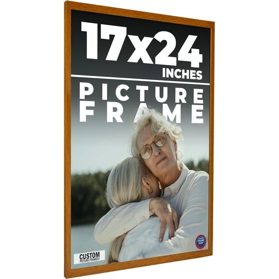 17x24 Honey Brown Real Wood Picture Frame Width 0.75 inches | Interior Frame Depth 0.5 inches |