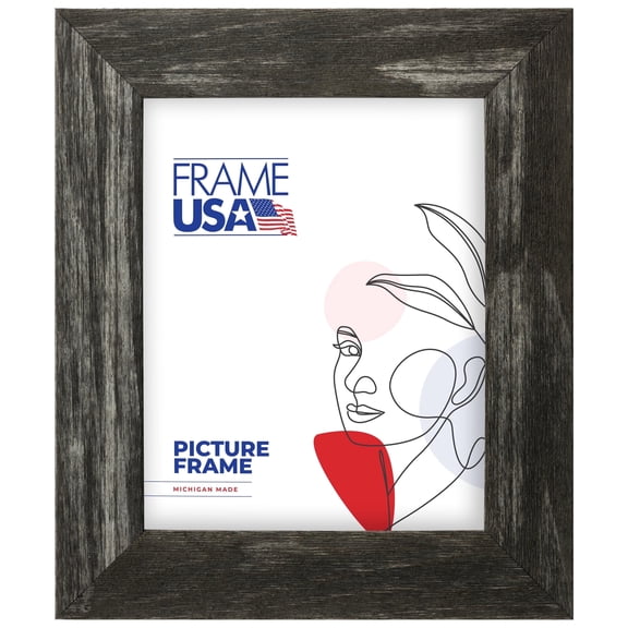 17x24 Picture Frame Black Farmhouse Barnwood Style 68070-35, 2 Inch MDF Moulding, Includes Plexiglass and Backing Wall Display Frame for Art, Posters, or Photos Frame USA