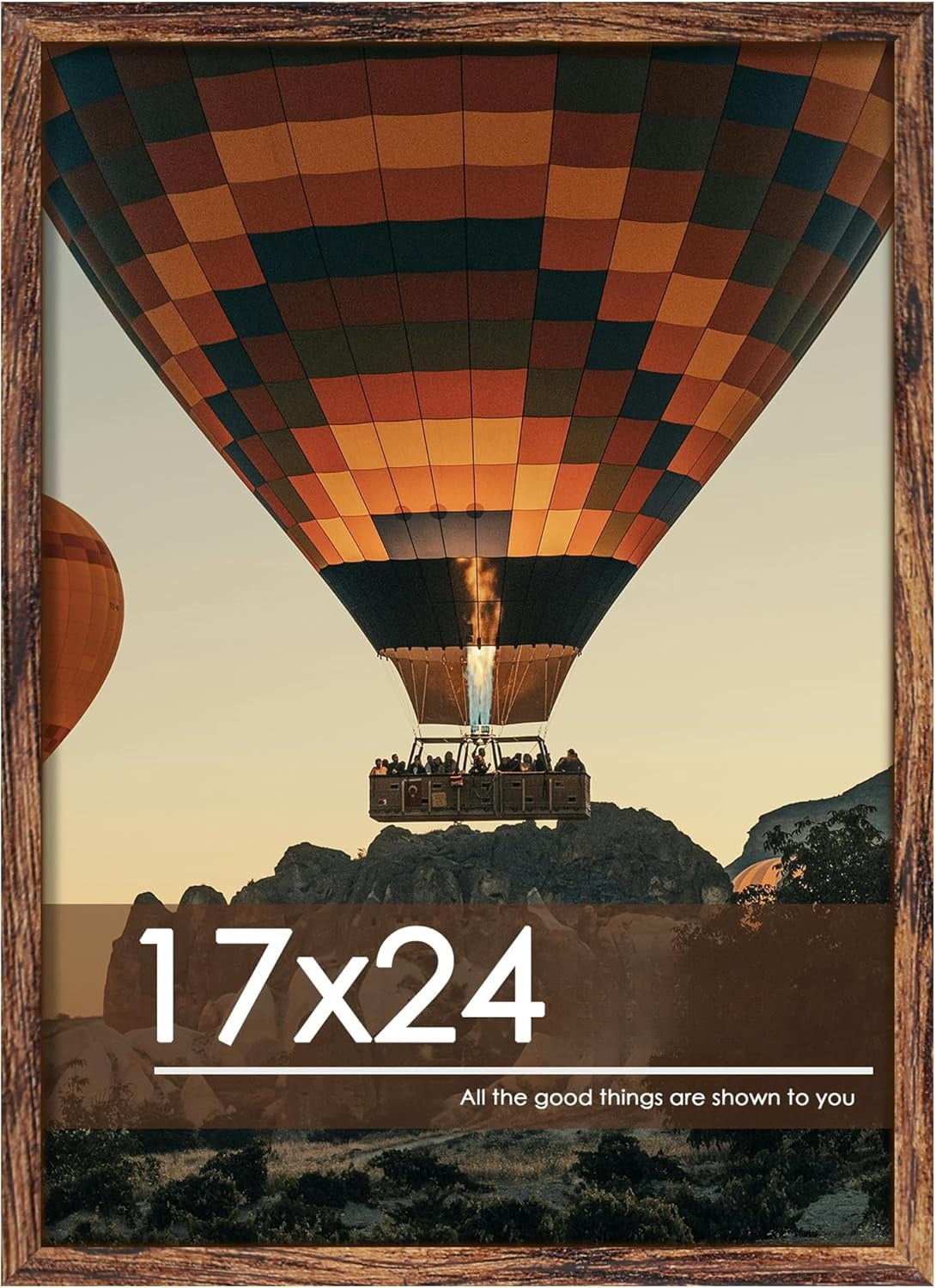 17x24 Picture Frame, Classic Brown 17 x 24 Poster Frame for Horizontal ...