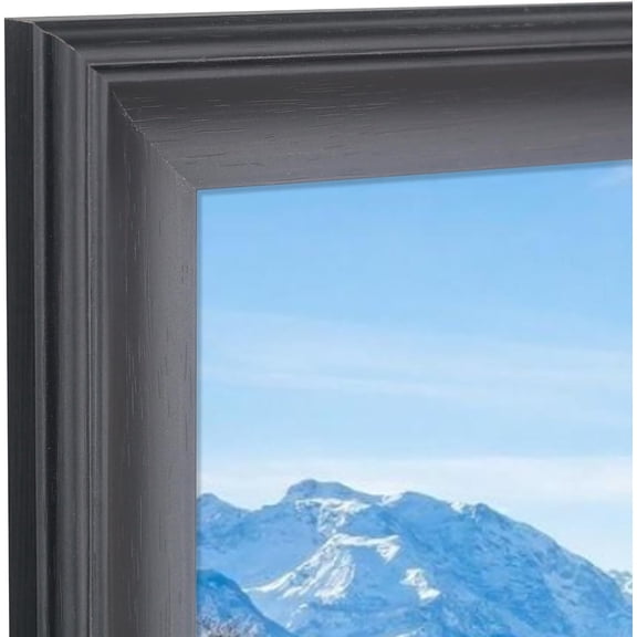 17x24 Picture Frame Solid Wood Poster Frame for Wall Display - Versatile 17x24 Photo Frame, Perfect For Family Photos and Artwork - Elegant Black Design (X23B1724)