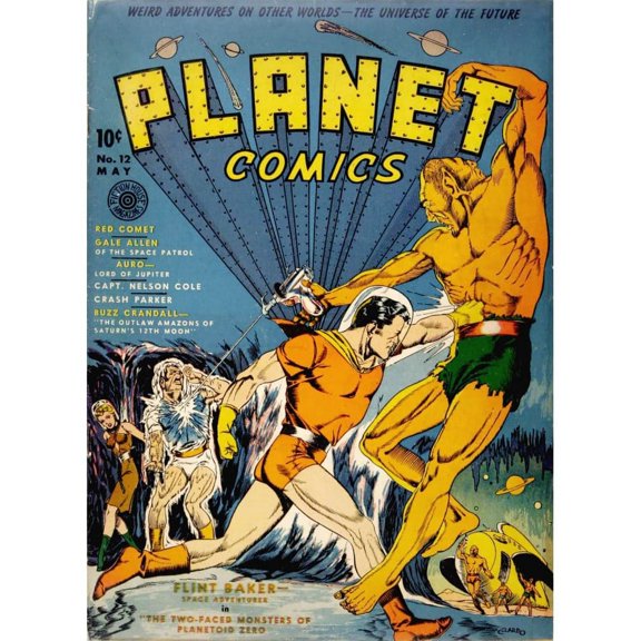 17x24in Coated Paper Planet Comics Red Comet, The Universe of the Future