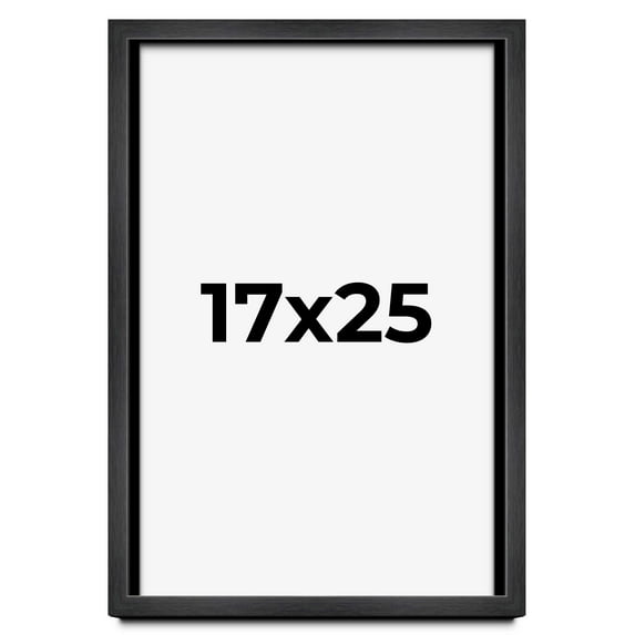 17x25 Frame Black Charcoal Grey Wood Textured Picture Frame | 0.75 Inch Moulding Width | Gunmetal