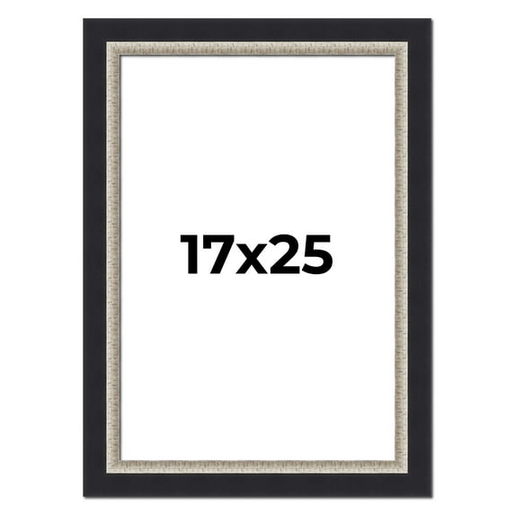 17x25 Frame Black Real Wood Picture Frame Width 2.25 Inches | Interior Frame Depth 0.5 Inches |