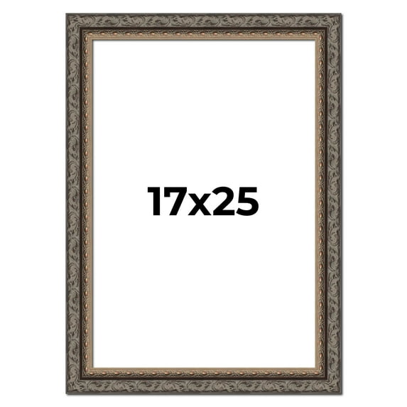 17x25 Frame Black Real Wood Picture Frame Width 2 inches | Interior Frame Depth 0.5 inches | Fitz