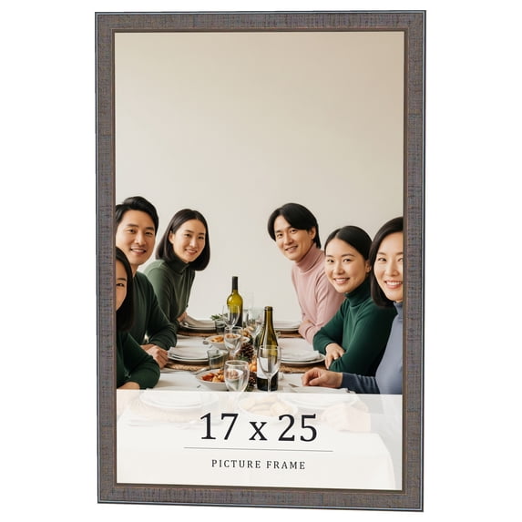 17x25 Frame Blue Kingsley Pewter Solid Wood Picture Frame Width 0.75 Inches |Interior Depth 0.5
