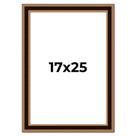 17x25 Frame Gold Brown Plein Air Vintage Solid Wood Picture Frame | 1.75 Inches Moulding Width |