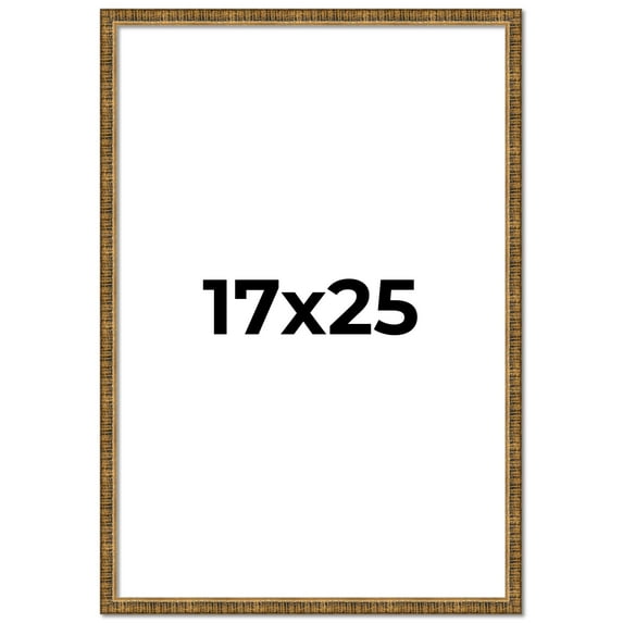 17x25 Frame Gold Solid Wood Picture Frame - Complete Modern Photo Frame Includes UV Acrylic
