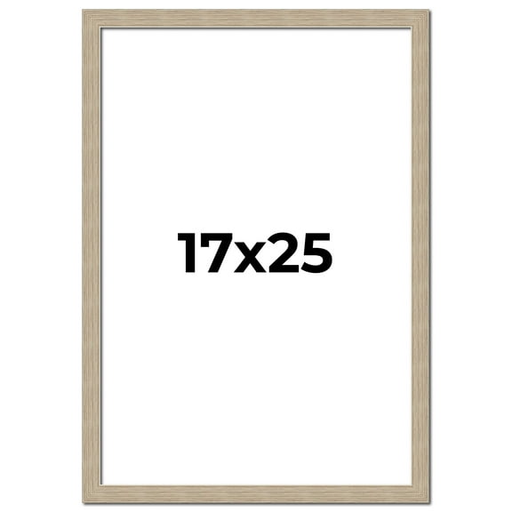 17x25 Frame Grey Solid Wood Picture Frame Width 1 Inches | Interior Frame Depth 0.5 Inches |