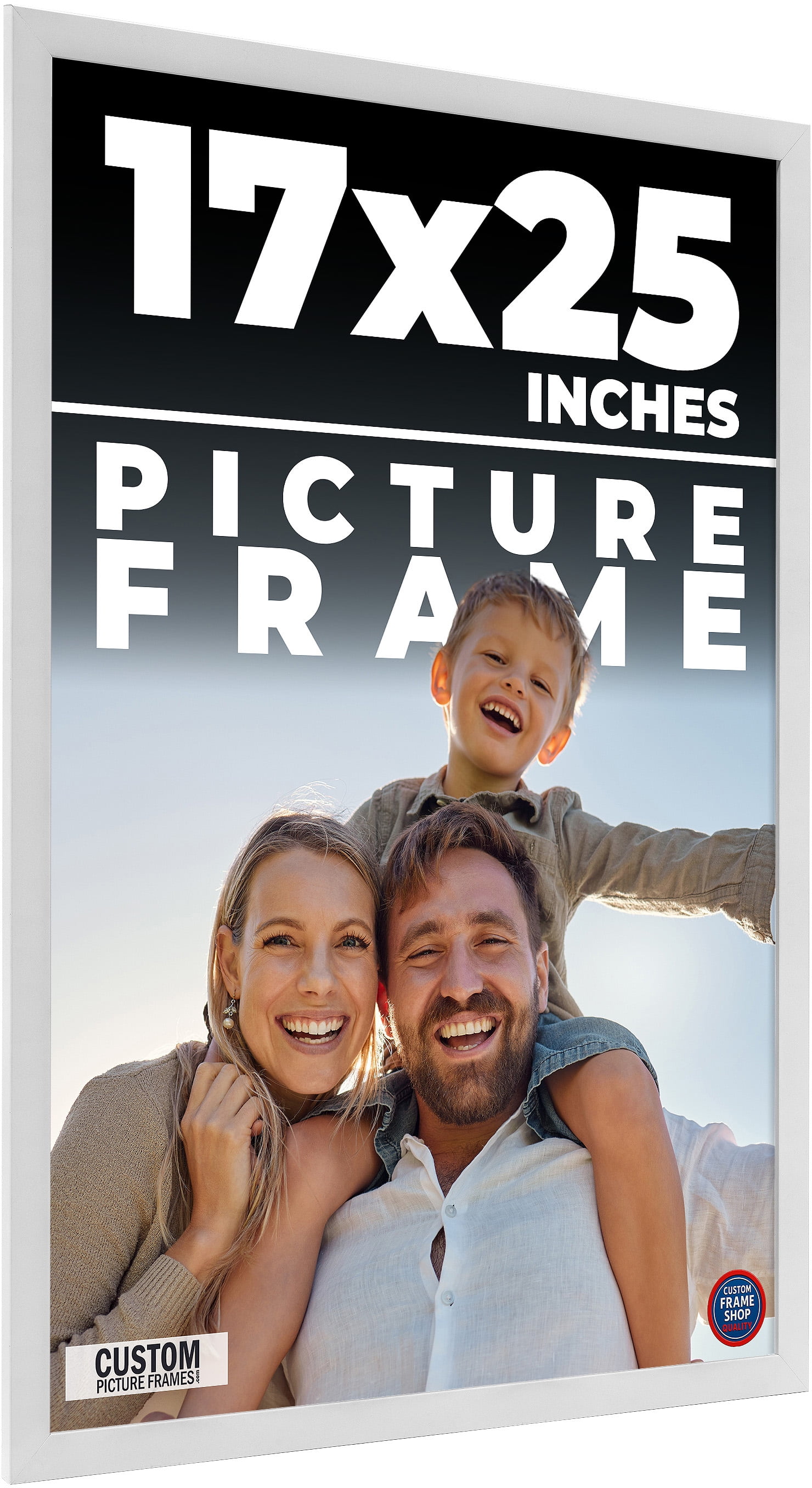 17x25 Frame White Real Wood Picture Frame Width 0.75 inches