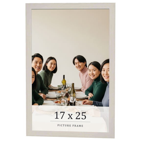 17x25 Frame White Wheat Solid Wood Picture Frame | Moulding Width 0.75 Inches | Interior Depth 0.5