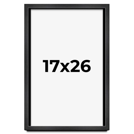 17x26 Frame Black Charcoal Grey Wood Textured Picture Frame | 0.75 Inch Moulding Width | Gunmetal