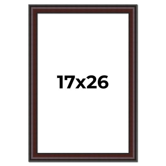 17x26 Frame Brown Round Mahogany Solid Wood Picture Frame | 1.625 Inch Moulding Width | with UV