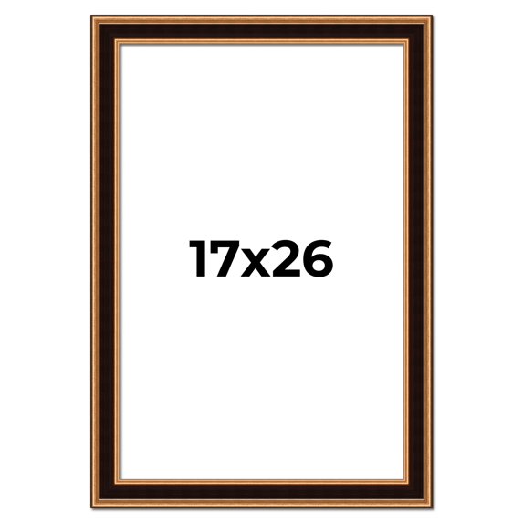 17x26 Frame Gold Brown Plein Air Vintage Solid Wood Picture Frame | 1.75 Inches Moulding Width |