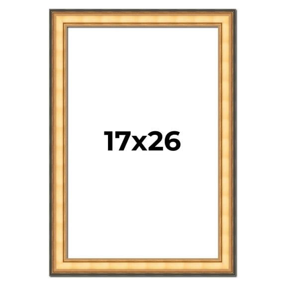 17x26 Frame Gold Plein Aire Solid Wood Picture Frame Width 2 Inches | Interior Frame Depth 0.5