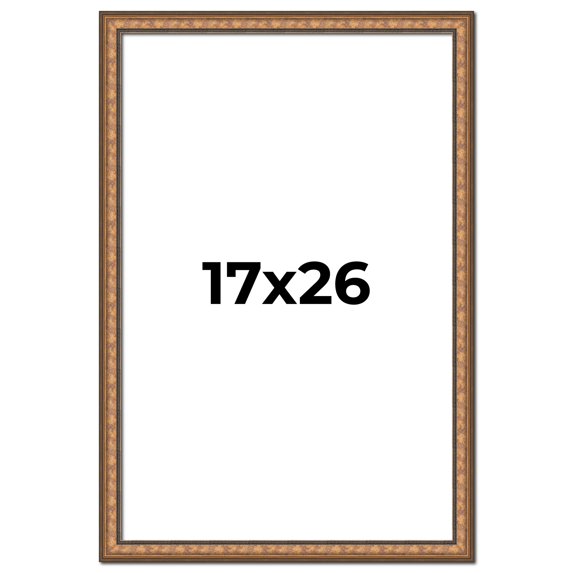 17x26 Frame Gold Real Wood Picture Frame Width 1.25 inches | Interior Frame Depth 0.5 inches |