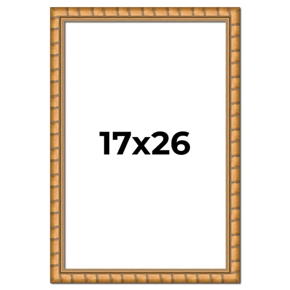 17x26 Frame Gold Real Wood Picture Frame Width 1.5 inches | Interior Frame Depth 0.5 inches |