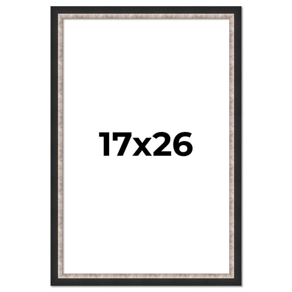 17x26 Frame Silver Real Wood Picture Frame Width 1.25 Inches | Interior Frame Depth 0.75 Inches |