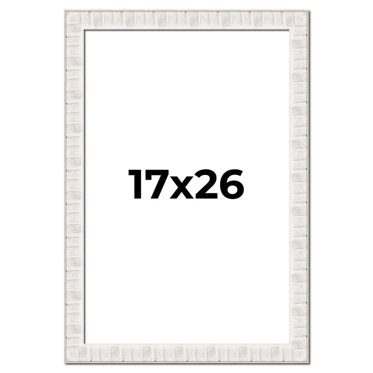 版画　32㎝✖️17㎝ 17x26 Frame White Sonoma Rustic Wood Picture Frame | 1.5 Inch