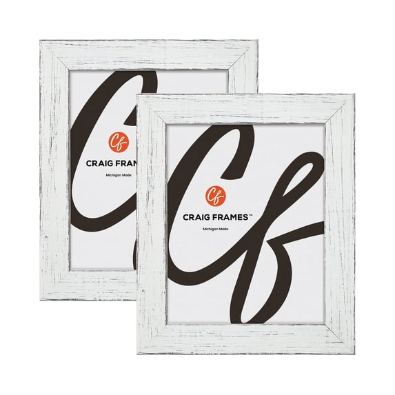 17x26 Rustic Country White Picture Frame Solid Wood, Set of Two