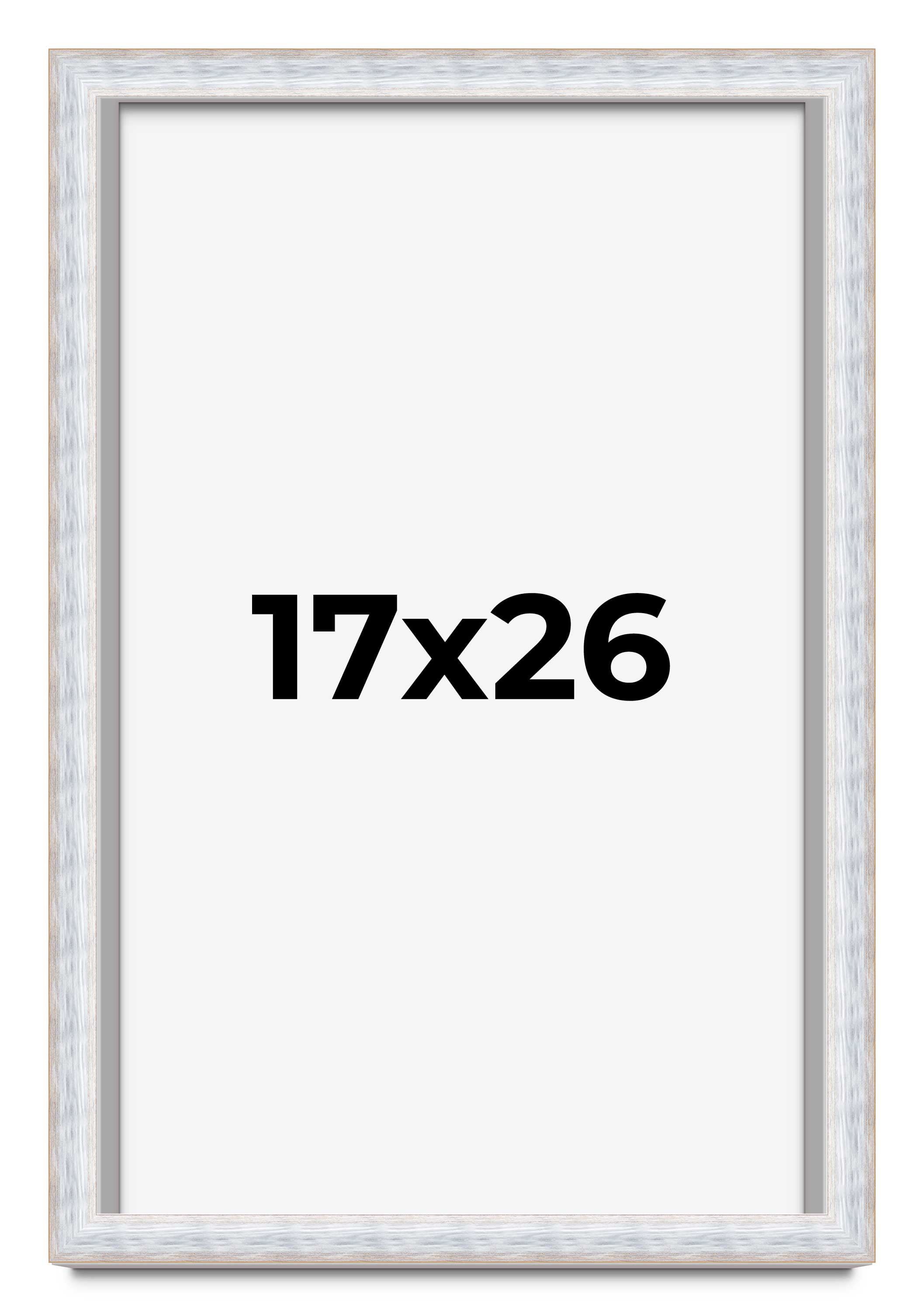 17x26 Shadow Box Frame Silver | 1.625 Inches Deep Real Wood ...