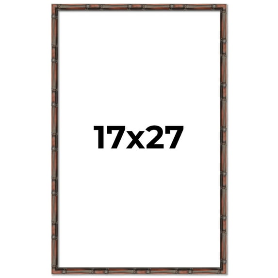 17x27 Frame Brown Bamboo with Dark Coffee/Walnut Finish | Solid Wood Picture Frame Width 0.75